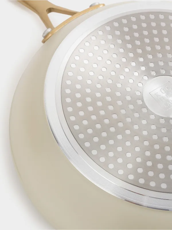 Сковорода, 24 см, с покрытием, алюминий, молочная, Piatto gold, image-5