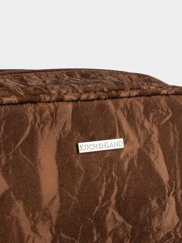 Косметичка, 20х15 см, полиуретан, коричневая, Krush, image-2