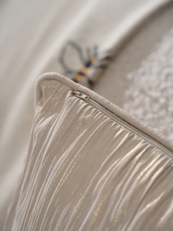 Подушка декоративная, 45х45 см, вельвет, молочно-золотистая, Волны, Aspect, image-3