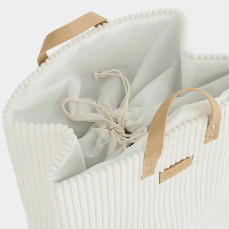 Сумка для хранения белья, 37х22х50 см, с ручками, полиэстeр, прямоугольная, бежевая, Moire, image-4