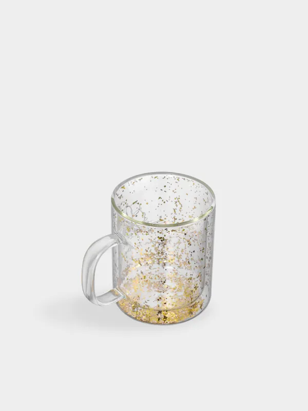 Кружка, 330 мл, с блестками, Цветок, Air decor, image-1