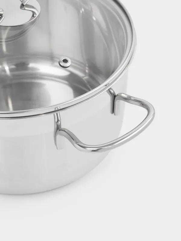 Кастрюля, 20 см, 3,5 л, с крышкой, сталь/стекло, Egoist lite, image-3