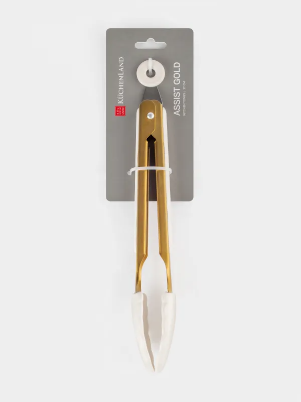 Щипцы кухонные, 27 см, сталь/силикон, золотисто-молочные, Bello gold, image-7