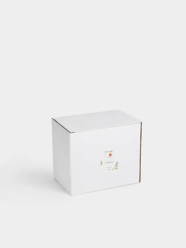 Конфетница, 20х13 см, керамика D, молочно-серая, Кролик с цветами, Easter, image-4