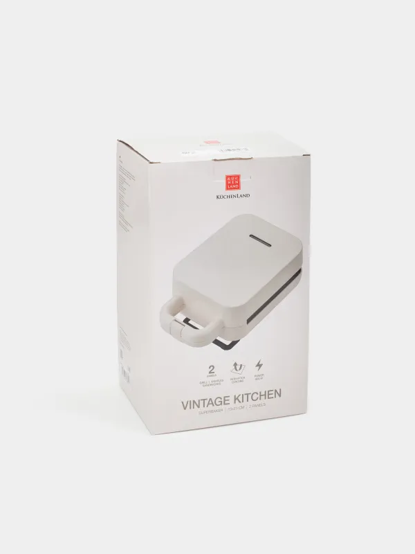 Суперпекарь, электрический, 600 Вт, 2 сменные панели, бакелит/металл, бежевый, Vintage kitchen, image-10