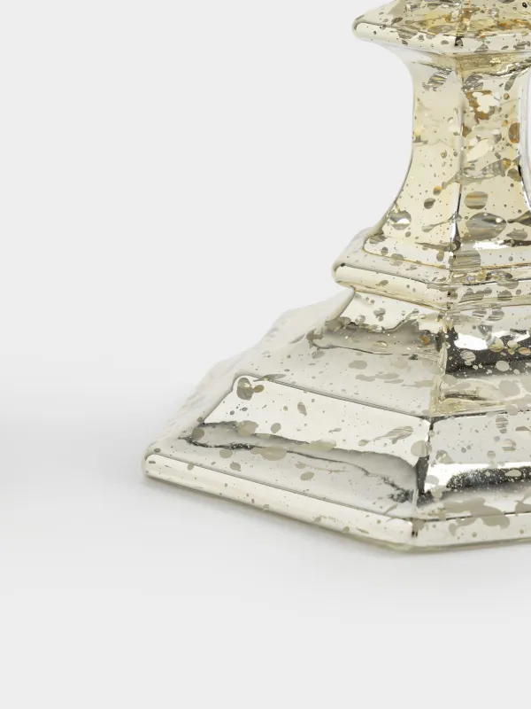 Подсвечник, 9 см, для тонкой свечи, на ножке, стекло, шампань, Patina, image-2