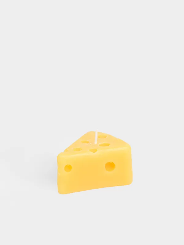 Свеча, 9x5 см, желтая, Сыр, Cheese shape, image-2