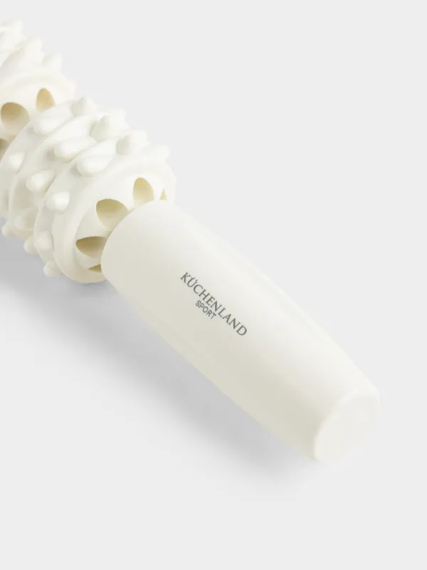 Ролик массажный, 31 см, для йоги и фитнеса, пластик, молочный, Sport, image-3