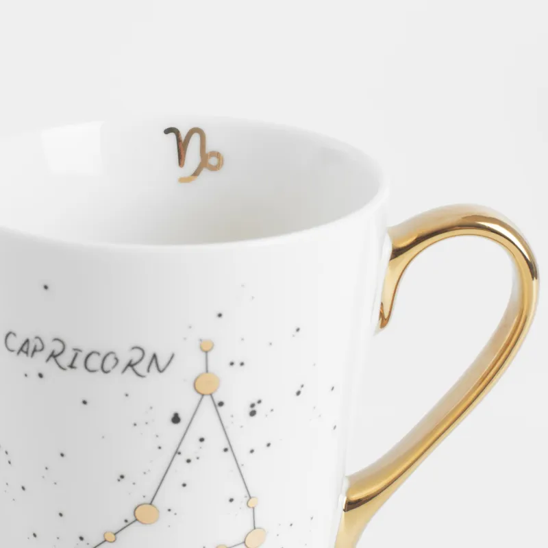 Кружка, 400 мл, фарфор N, молочно-золотистая, Козерог, Zodiac, image-3