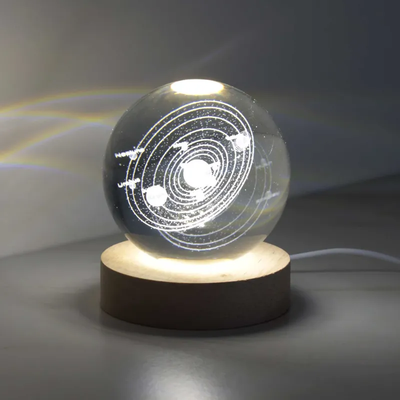 Светильник декоративный, 10 см, стекло/дерево, Планеты, Illumination, image-0