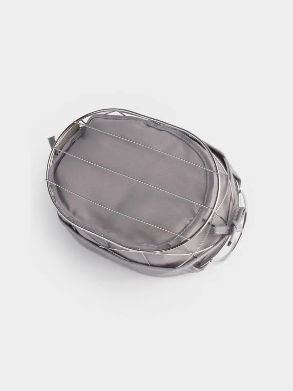 Корзина для хлеба, 28x20 см, хлопок/металл, овальная, серая/серебристая, Twist silver, image-5