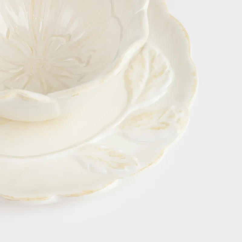 Пара чайная, 1 перс, 2 пр, 320 мл, керамика D, молочно-бежевая, Цветок, Bloome, image-7