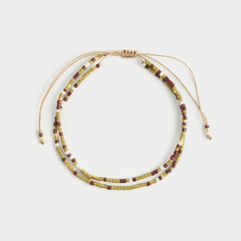 Браслет на ногу, 28 см, пластик/полиэстер, цветной, Pearl color