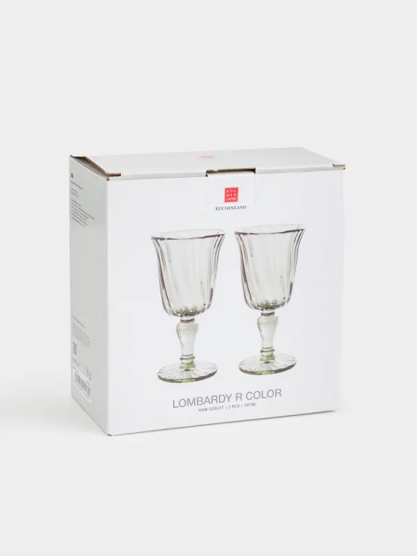 Бокал-кубок для вина, 220 мл, 2 шт, стекло Р, зеленый, Lombardy R color, image-5