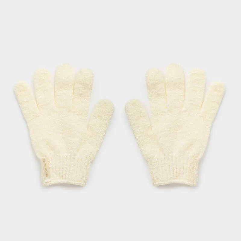 Перчатка для мытья тела, 20 см, 2 шт, отшелушивающая, нейлон, бежевая, Unique spa