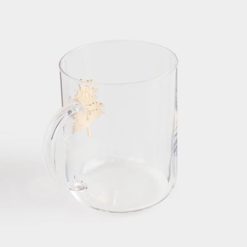 Кружка, 450 мл, стекло Б/металл, Мимоза, Lux elements, image-1
