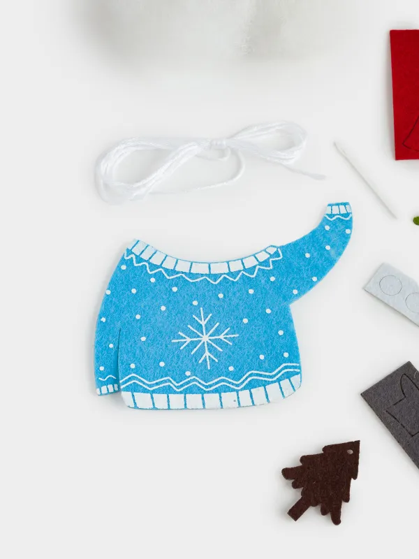 Набор для творчества, 13х15 см, рукоделие, фетр/хлопок, Медведь в свитере, Creativity, image-3