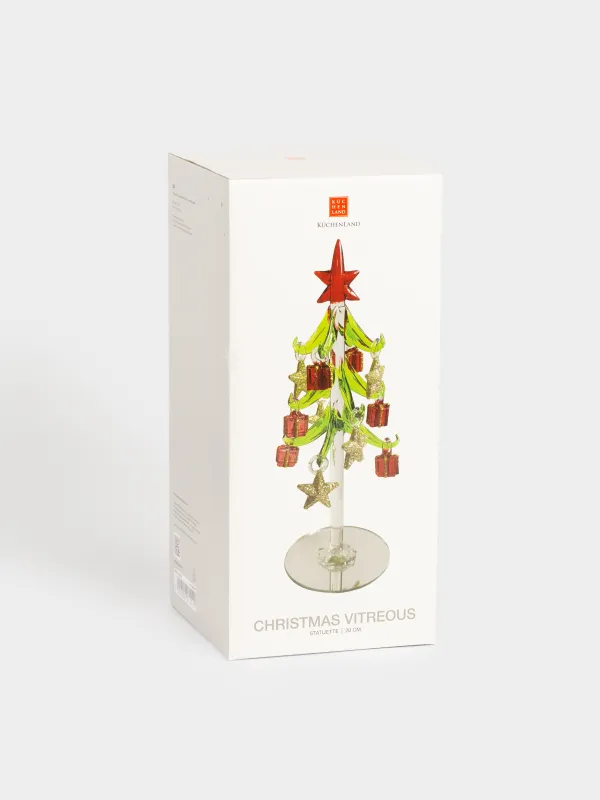 Статуэтка, 20 см, с подвесками, Ель с игрушками, Christmas vitreous, image-4