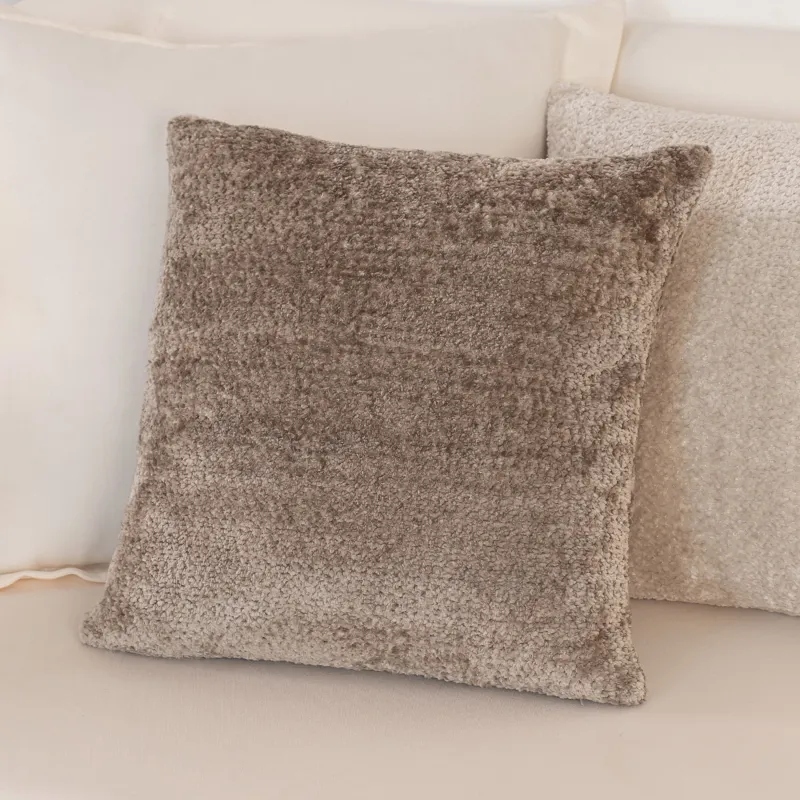 Подушка декоративная, 45х45 см, вельвет, коричневая, Nordkap