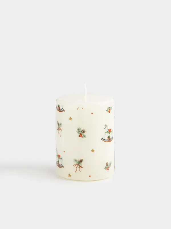 Свеча, 7х9 см, цилиндрическая, Print candle, image-0