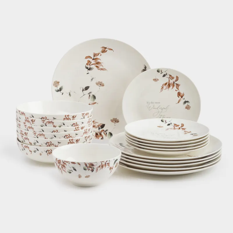 Сервиз обеденный, 6 перс, 19 пр, фарфор N, Осенние цветы, Refined floral