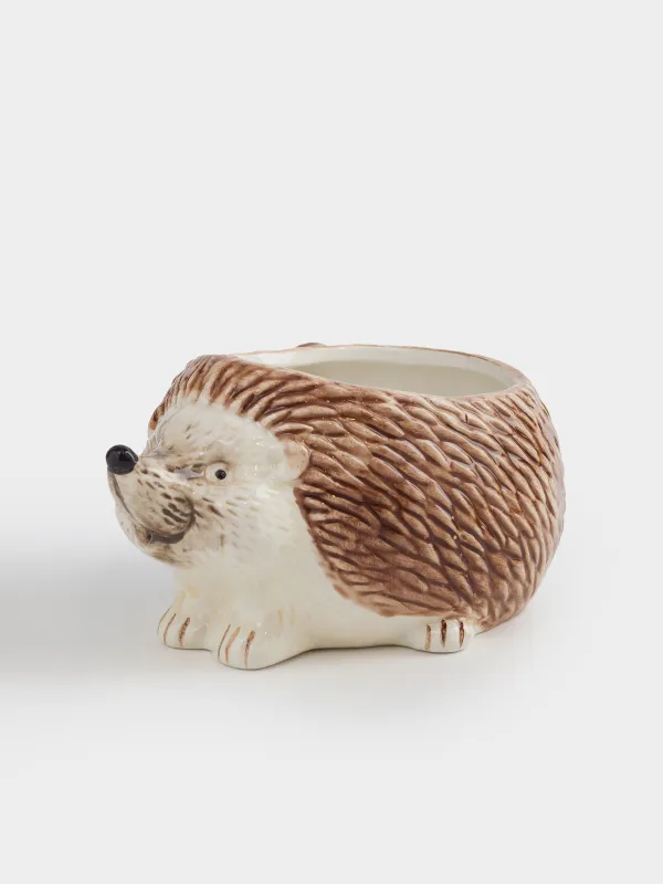 Конфетница, 17х13 см, керамика, коричневая, Еж с желудем, Forest symphony, image-0