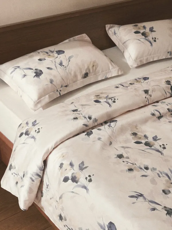 Постельное белье, евро, тенсель, Акварельные цветы, Tencel, image-0