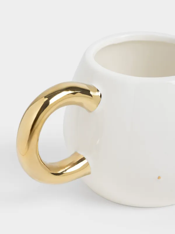 Кружка, 430 мл, фарфор P, молочно-золотистая, Пчела, Honey, image-3