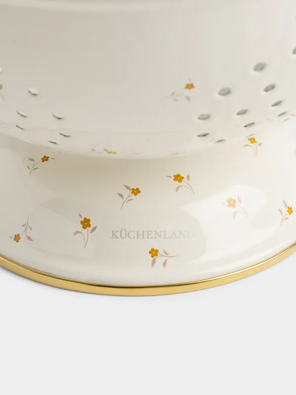 Дуршлаг, 23 см, Цветы, Enamel florets, image-3