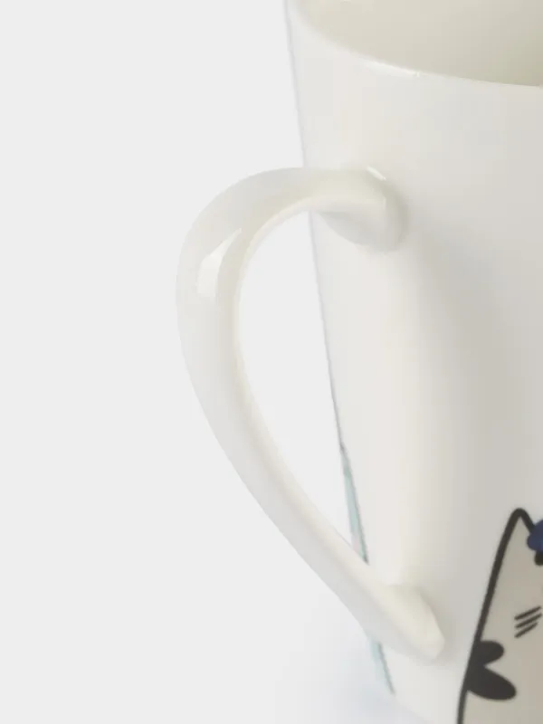 Кружка, 420 мл, фарфор N, белая, Коты в шапках, Cat, image-4