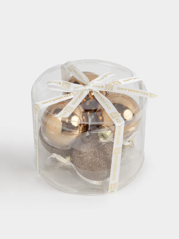 Набор елочных игрушек, 4 см, стекло, Ball sparkle, image-4