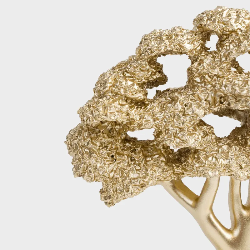 Статуэтка, 20 см, полирезин, золотистая, Бонсай, Wood gold, image-1