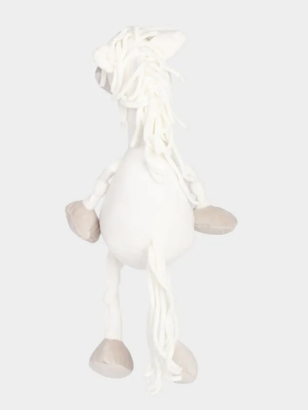 Игрушка, 45 см, мягкая, полиэстер, белая, Конь, Horse toy, image-2