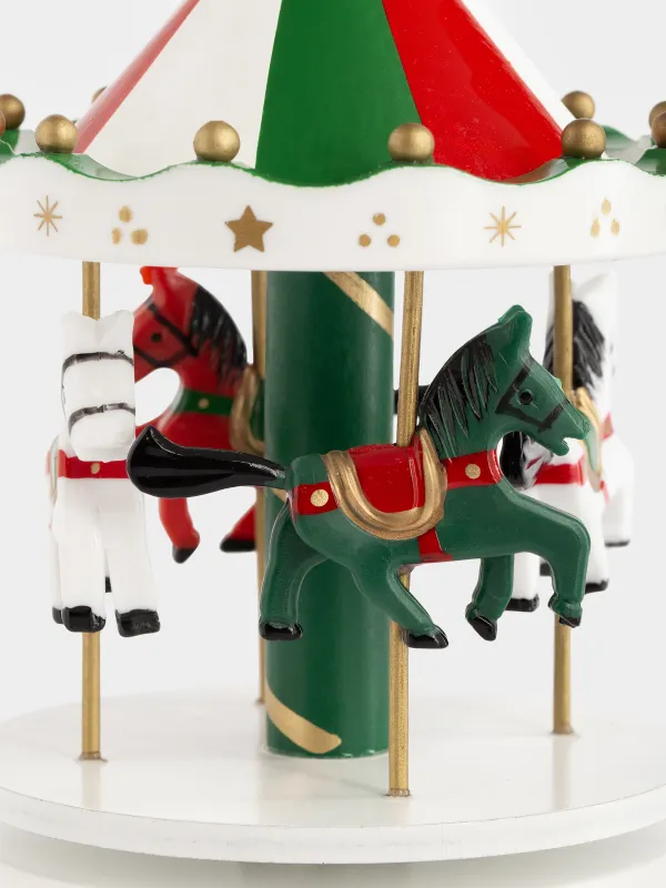 Статуэтка музыкальная, 19 см, заводная, Карусель, Christmas style, image-2