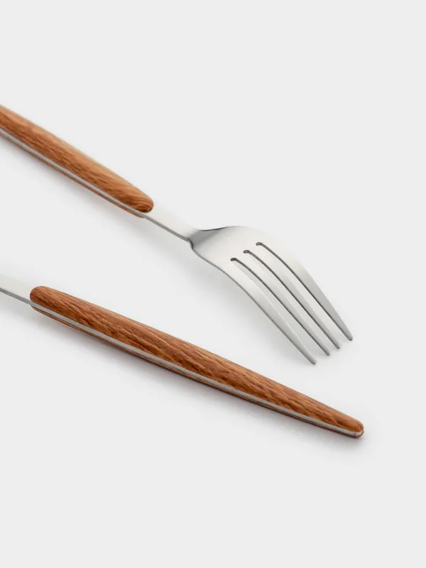 Вилка столовая, 2 шт, сталь/пластик, коричневая, Oslo, image-5