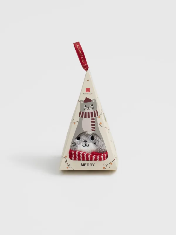 Носки домашние в коробке, Кот в шарфе, Merry, image-4