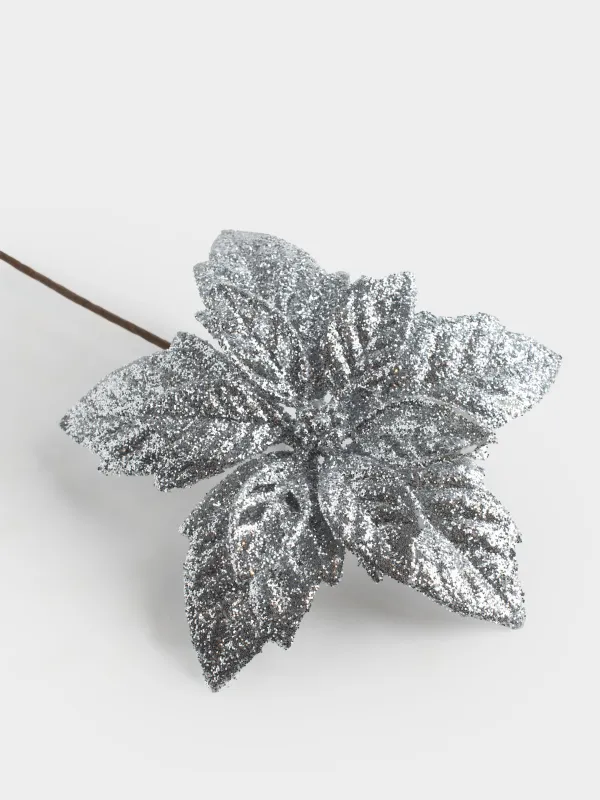 Украшение декоративное, 15 см, Пуансеттия, Flower decor, image-1