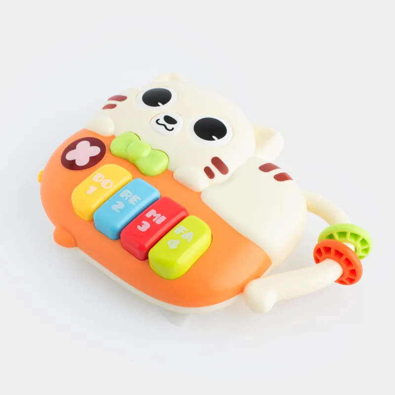 Игрушка развивающая, 12х16 см, музыкальная, пластик, Котик-пианино, Cat, image-3