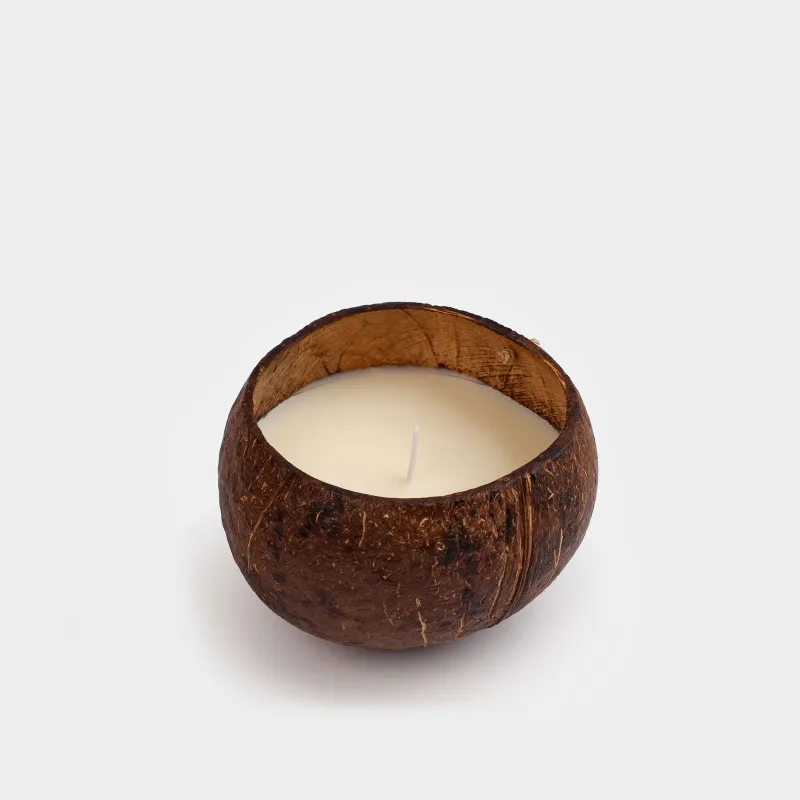 Свеча ароматическая, 12x9 см, в кокосовом подсвечнике, Summer Sunset, Coast