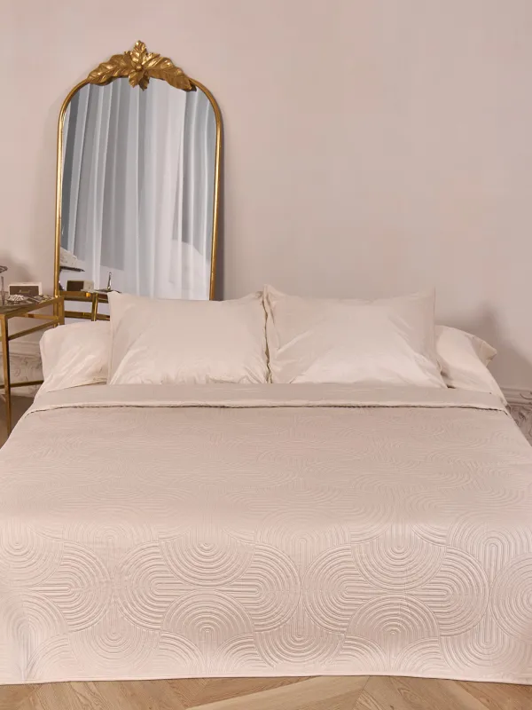 Покрывало, 220х240 см, стеганое, вельвет/микрофибра, песочное, Арка, Arch, image-3