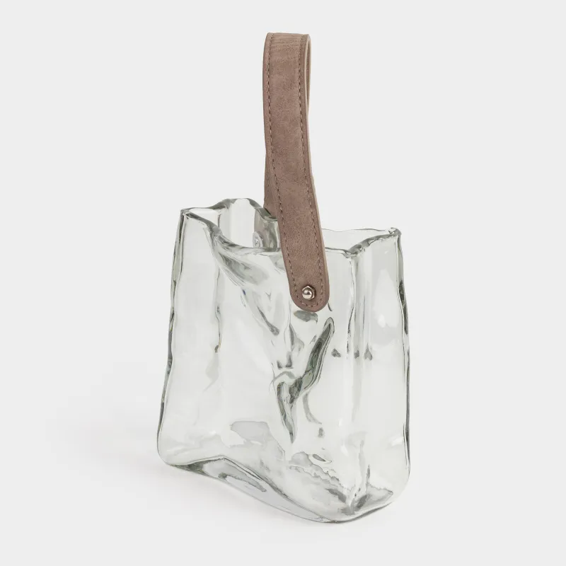 Ваза для цветов, 17 см, стекло/полиуретан, Crumple color, image-1