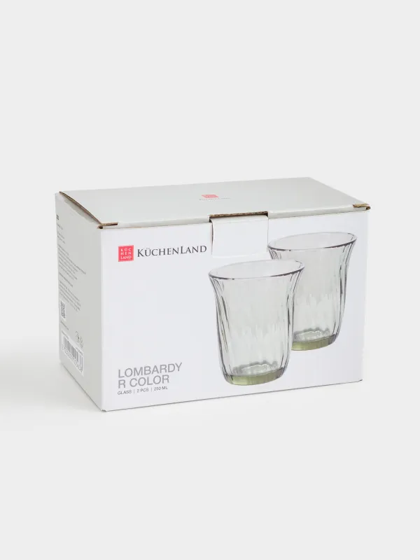 Стакан, 10 см, 250 мл, 2 шт, стекло Р, зеленый, Lombardy R color, image-5