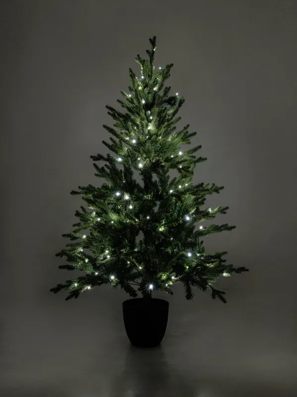 Ель искусственная, 1,5 м, с подсветкой, в горшке, пластик, Conifer decor, image-5