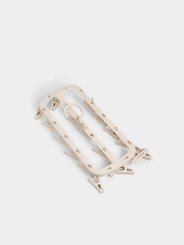 Сушилка для носков и нижнего белья, 18 прищепок, подвесная, пластик, бежевая, Compact, image-4