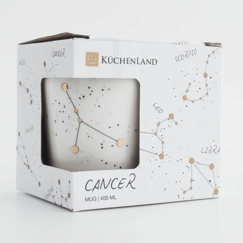 Кружка, 400 мл, фарфор N, молочно-золотистая, Рак, Zodiac, image-5