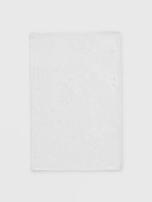 Салфетка под приборы, 30х45 см, жаккард, полиэстер, прямоугольная, белая, Хвойные ветви, Coniferous, image-0