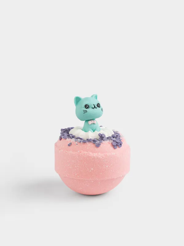 Бомбочка для ванны, 130 гр, с игрушкой, в ассортименте, розовая, Ягодный микс, Кошка, Cat, image-1