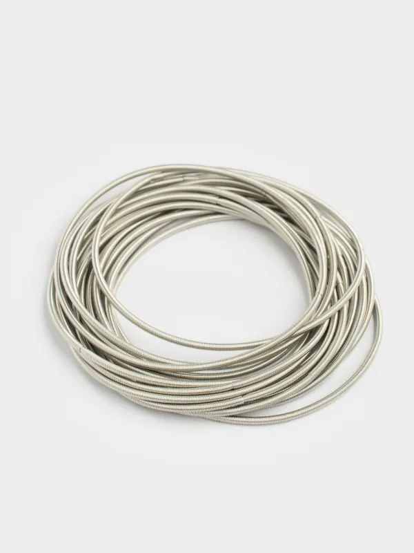 Набор браслетов, 17 см, 12 шт, металл, серебристый, Кольца, Jewelry, image-1