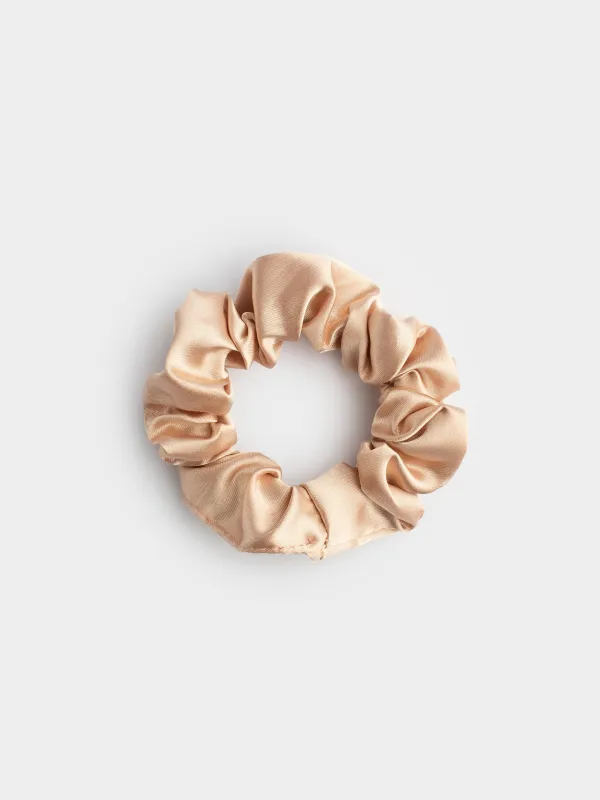 Резинка для волос, 6 см, сатин, бежевая, Silk, image-0