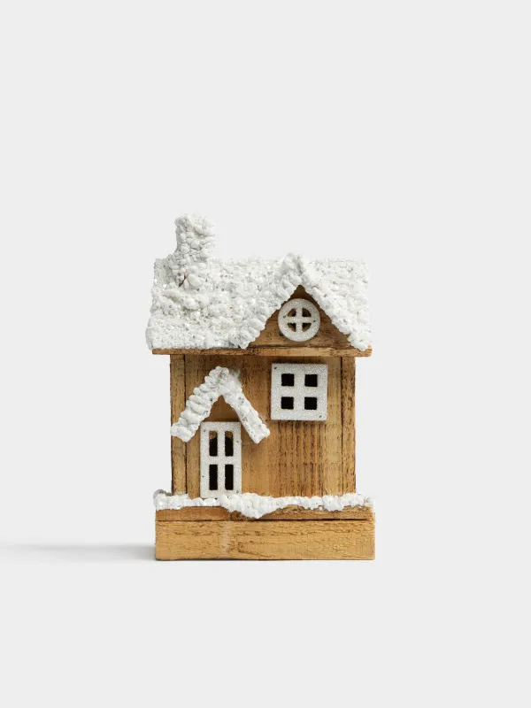 Статуэтка с подсветкой, 16х25 см, Заснеженный дом, Touch winter, image-0